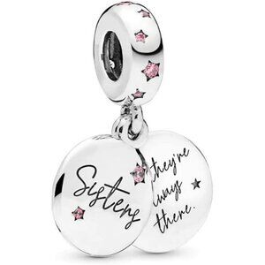 Forever sisters dangle charm sterling silver bead fit pandora bracelet necklace